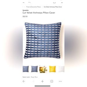 2 West Elm Cut Velvet Archways 20x20 pillow covers